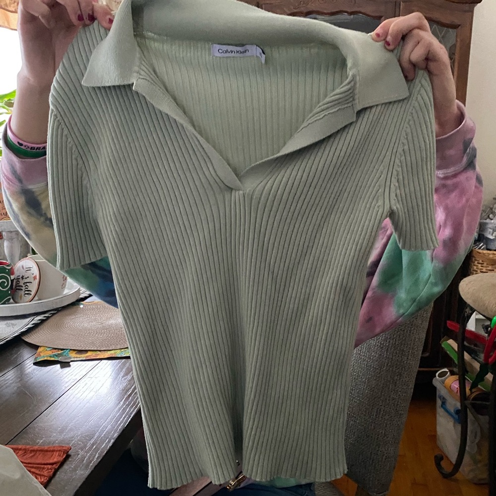 Calvin Klein Sage Green Knit Top